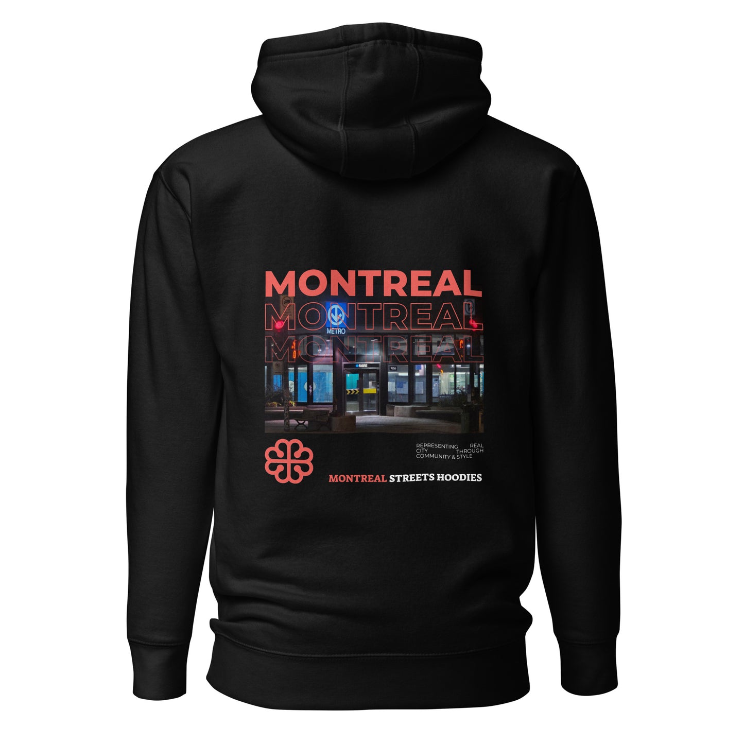 Sweat à capuche unisexe des rues de Montréal